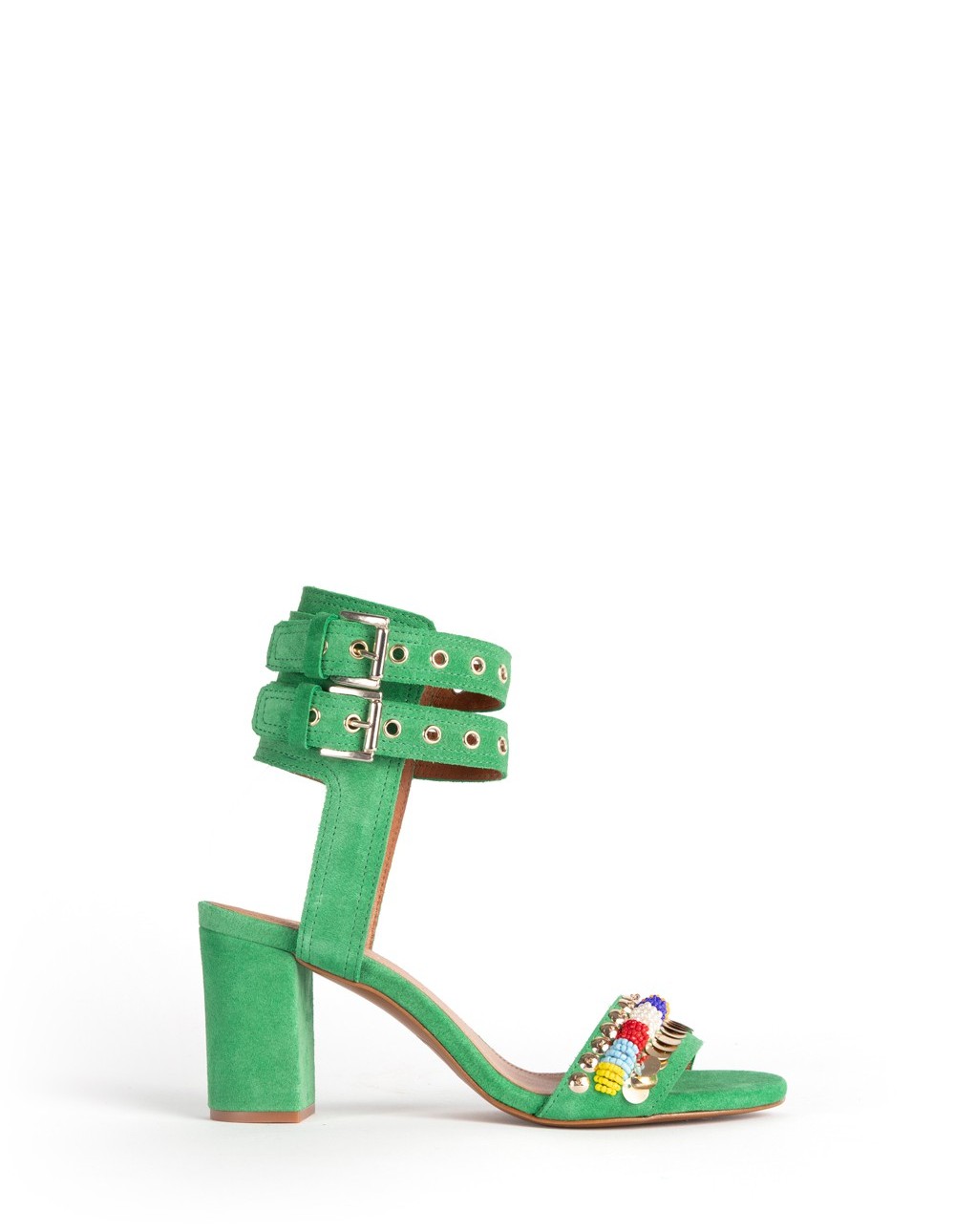 Sicily green heel sandals