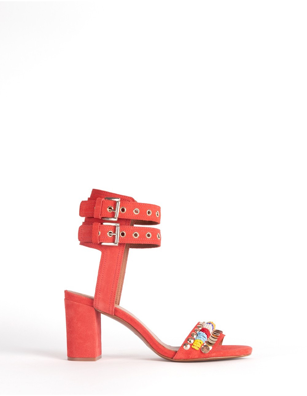 Sicily red heel sandals