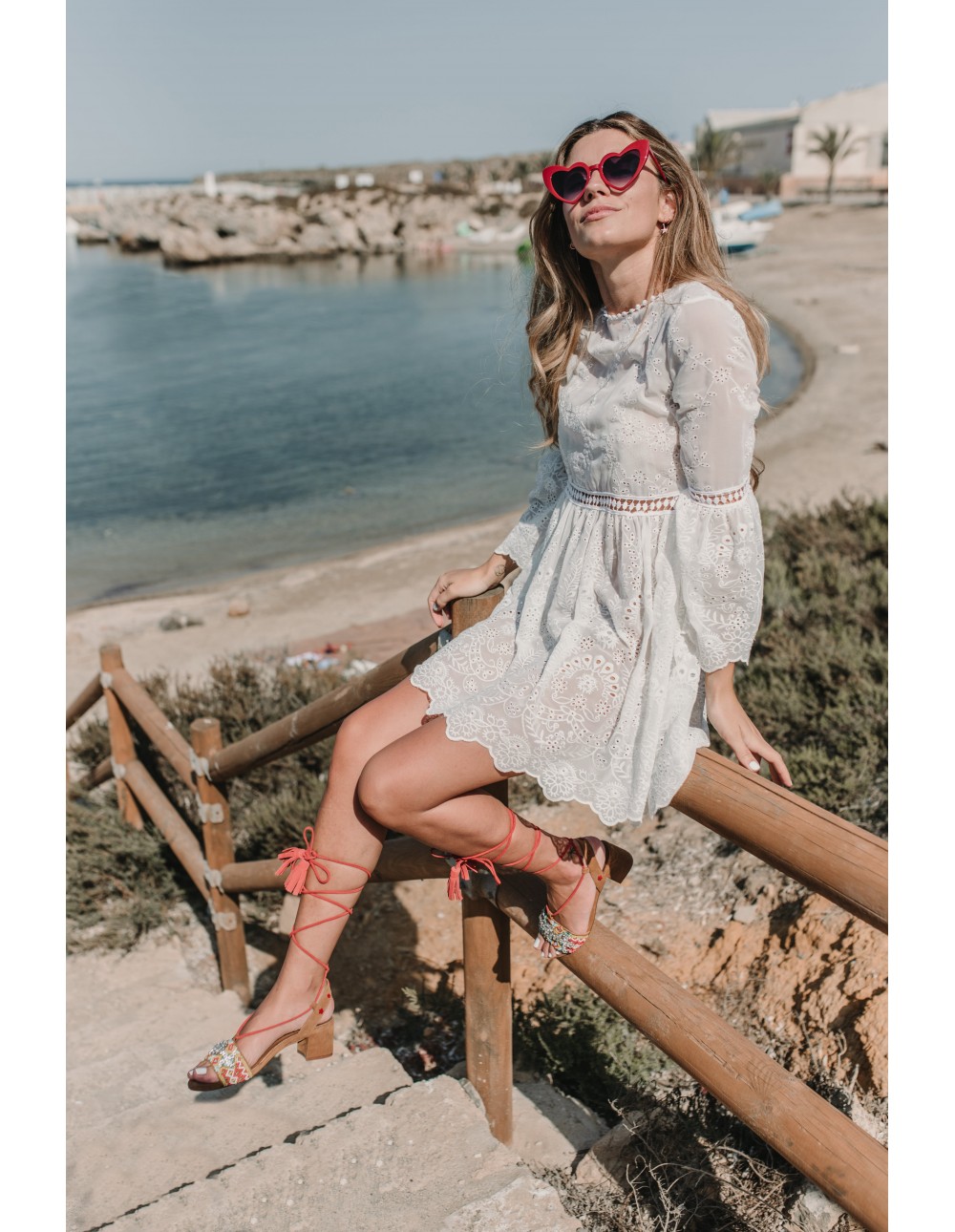 Lace up heel Etna cognac... 2